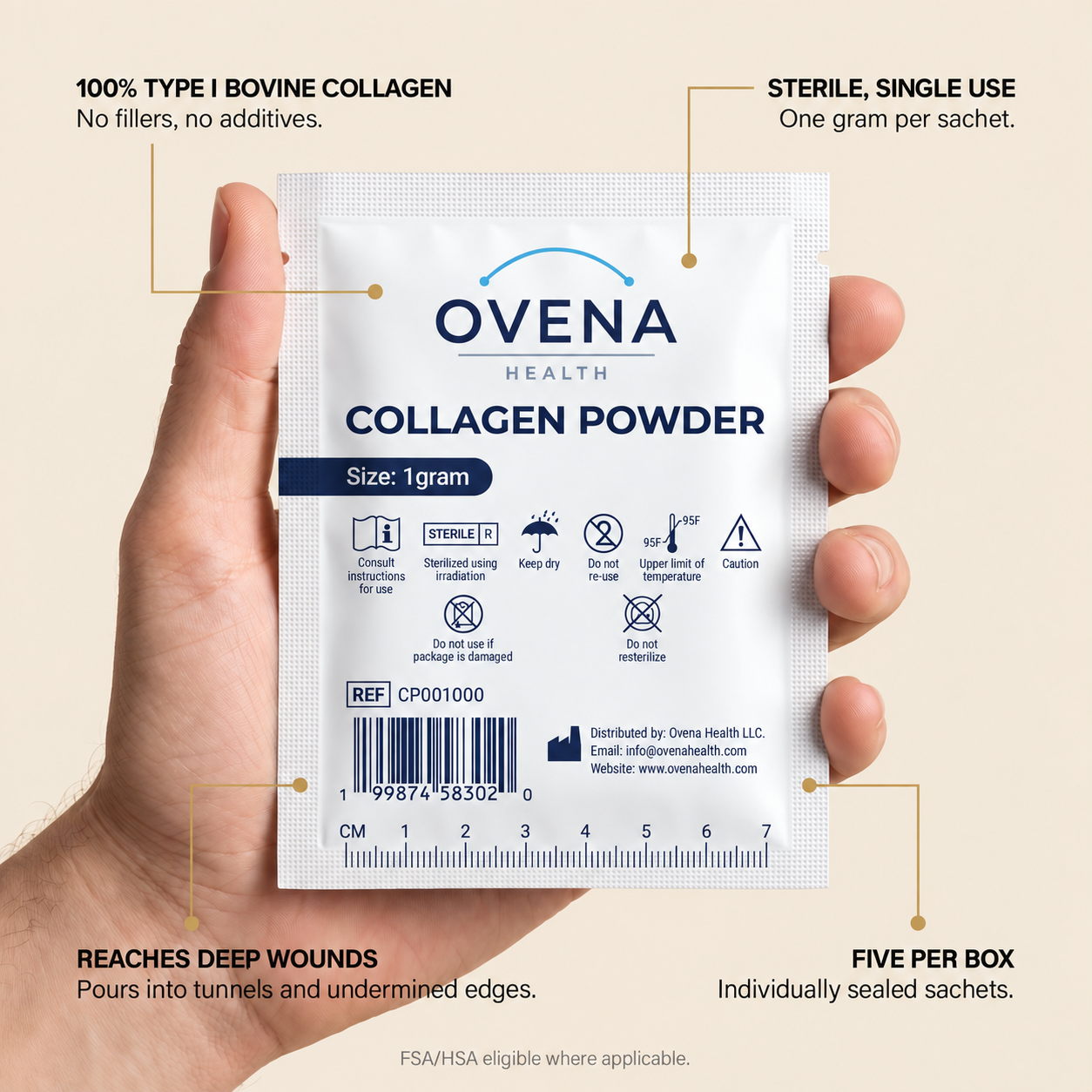 Collagen Wound Powder, 5 x 1 g Packets