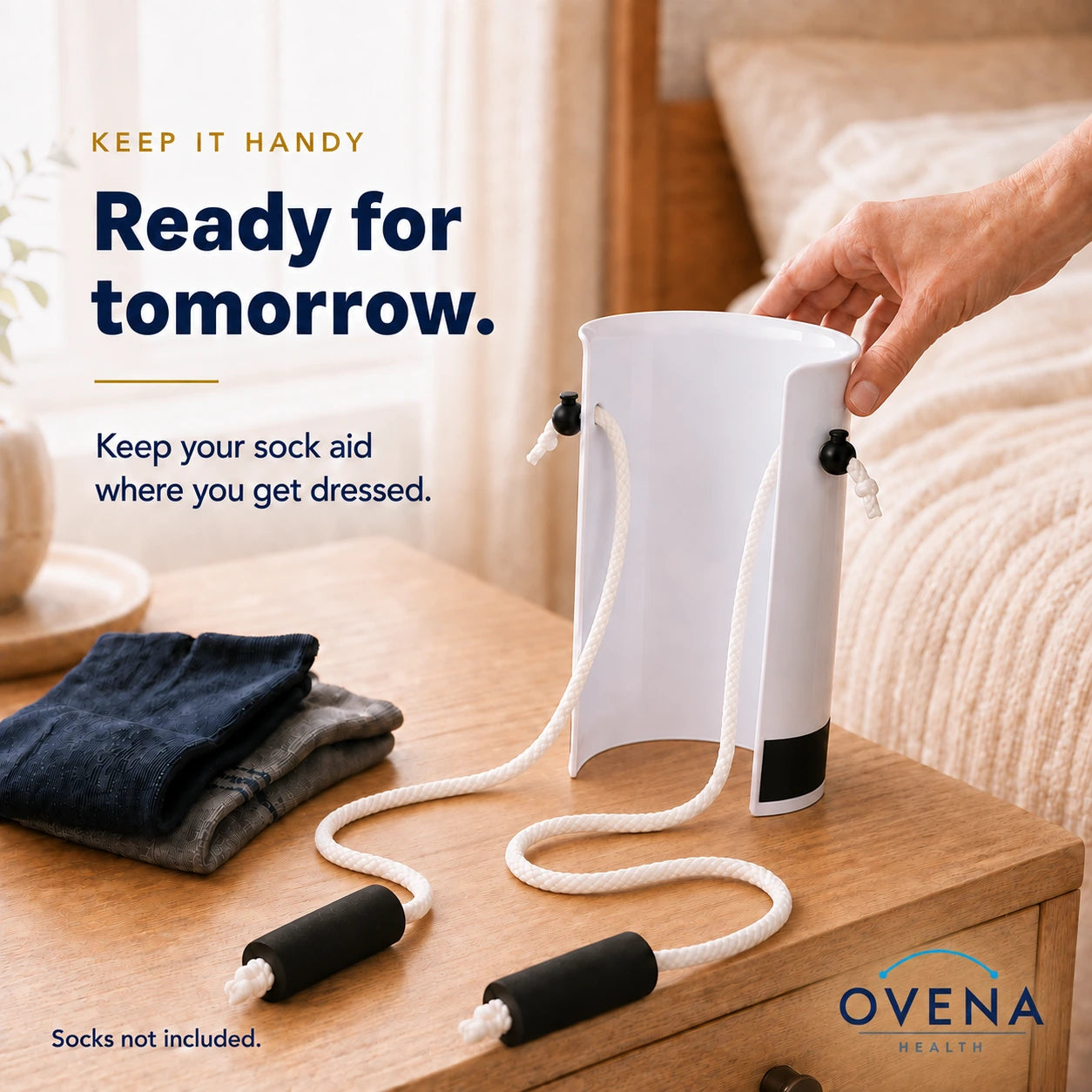 Sock Aid for Everyday Socks, Reusable Donning Device