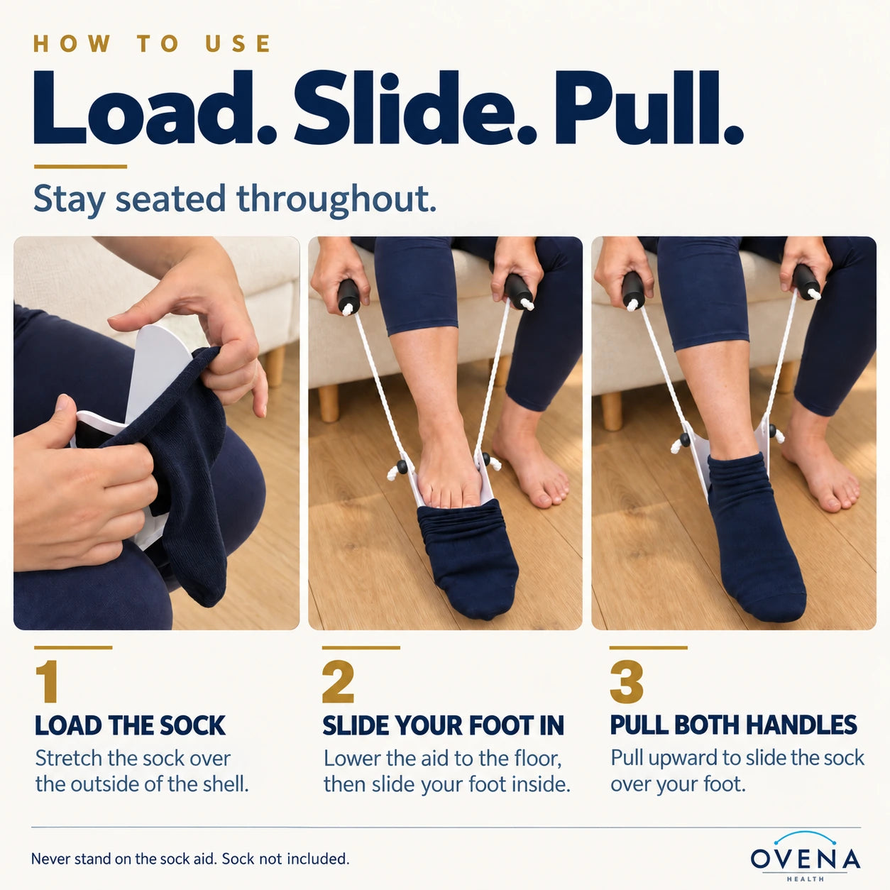 Sock Aid for Everyday Socks, Reusable Donning Device