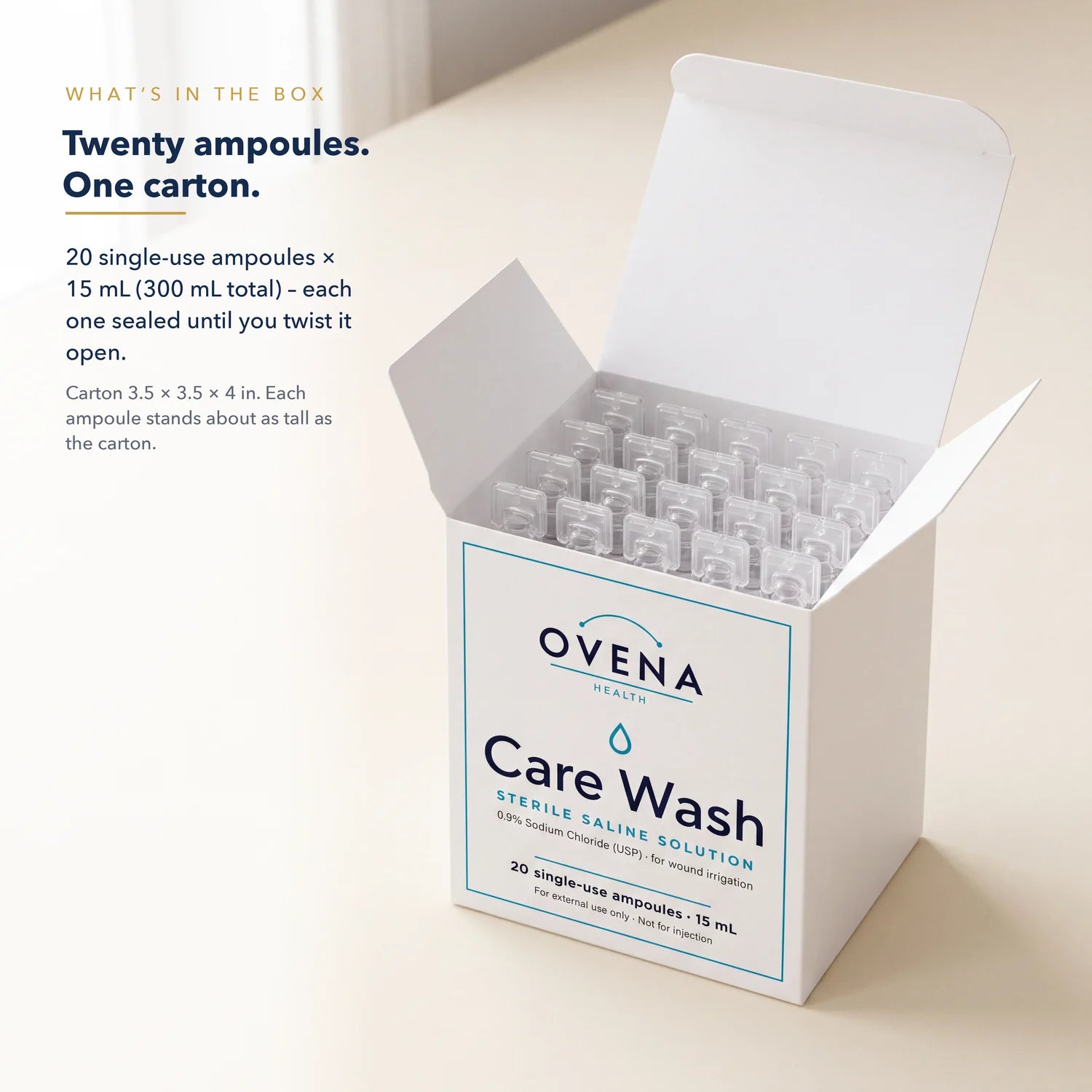 Care Wash Sterile Saline Wound Wash, 20 x 15 mL Ampoules